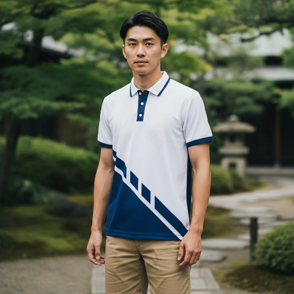 Blue Stride Polo Shirt