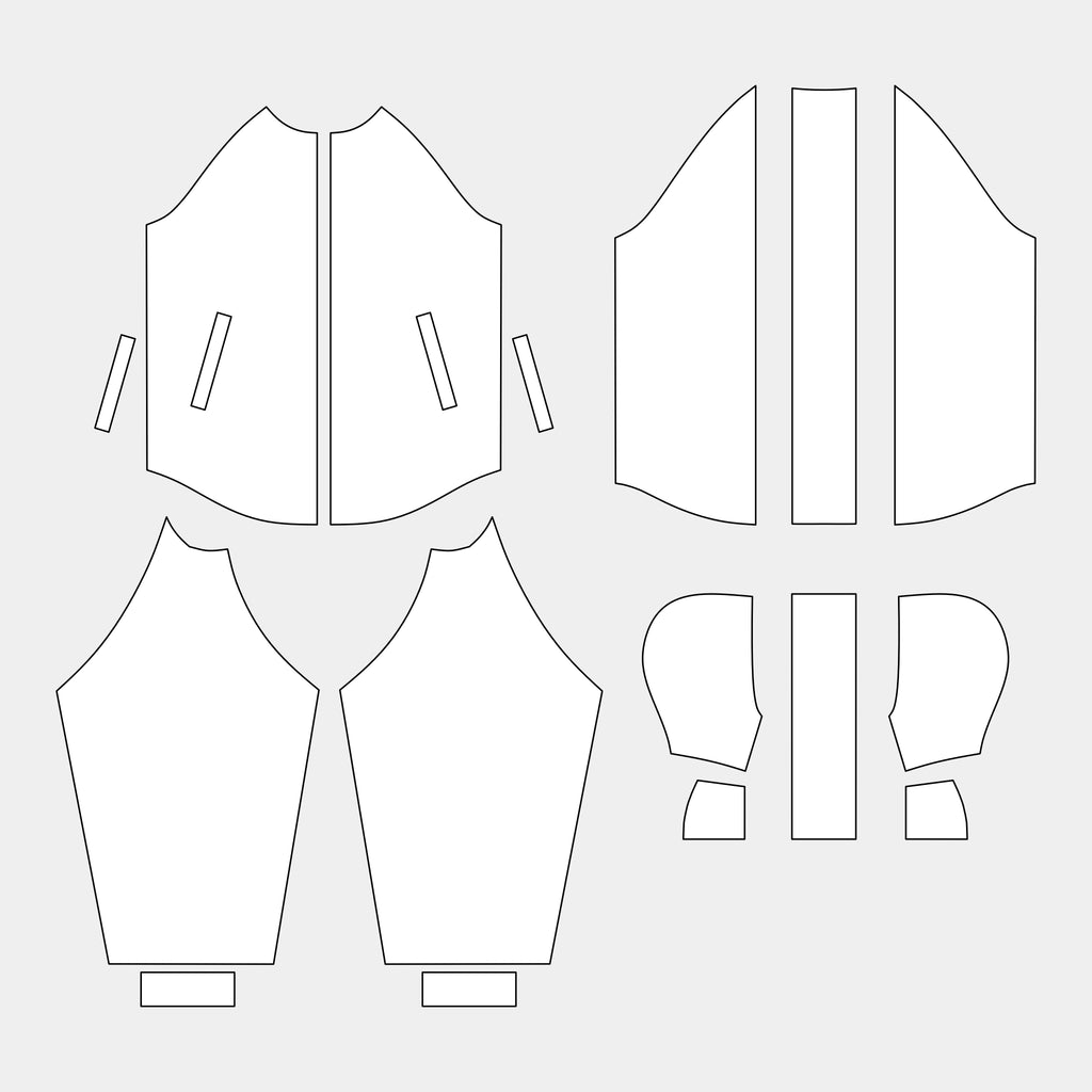Men's Hoodie Jacket with Zipper Pattern (ALVA-11-MHJZ) by Kit Designer Pro