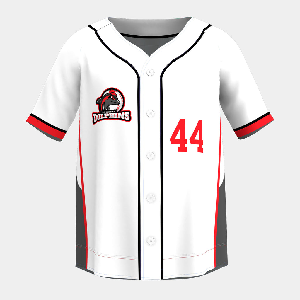 Dolphins Baseball Jersey with Piping by Kit Designer Pro