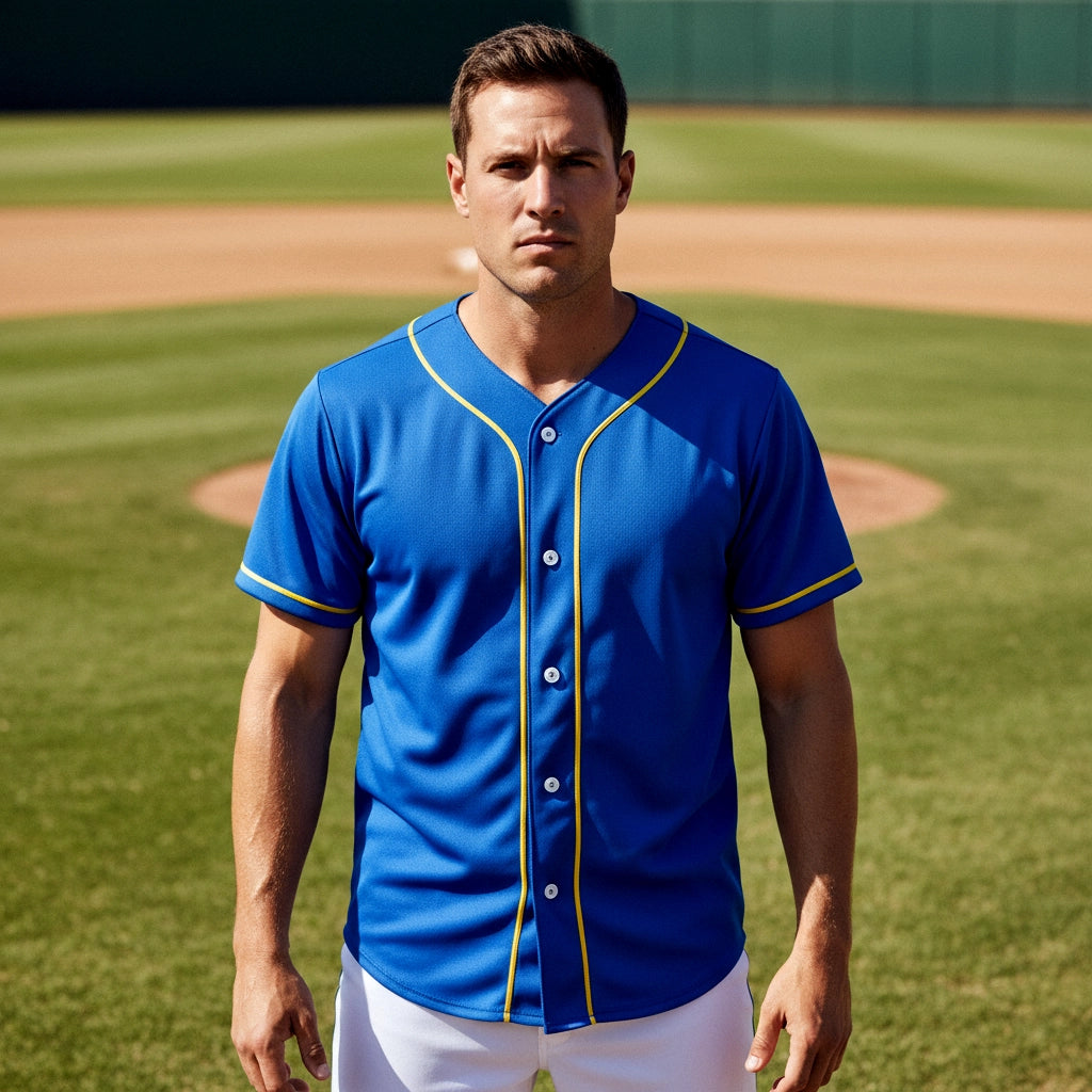 Men's Baseball Jersey with Piping