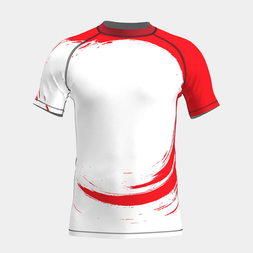Red Warrior Rash Guard Short Sleeve by Kit Designer Pro