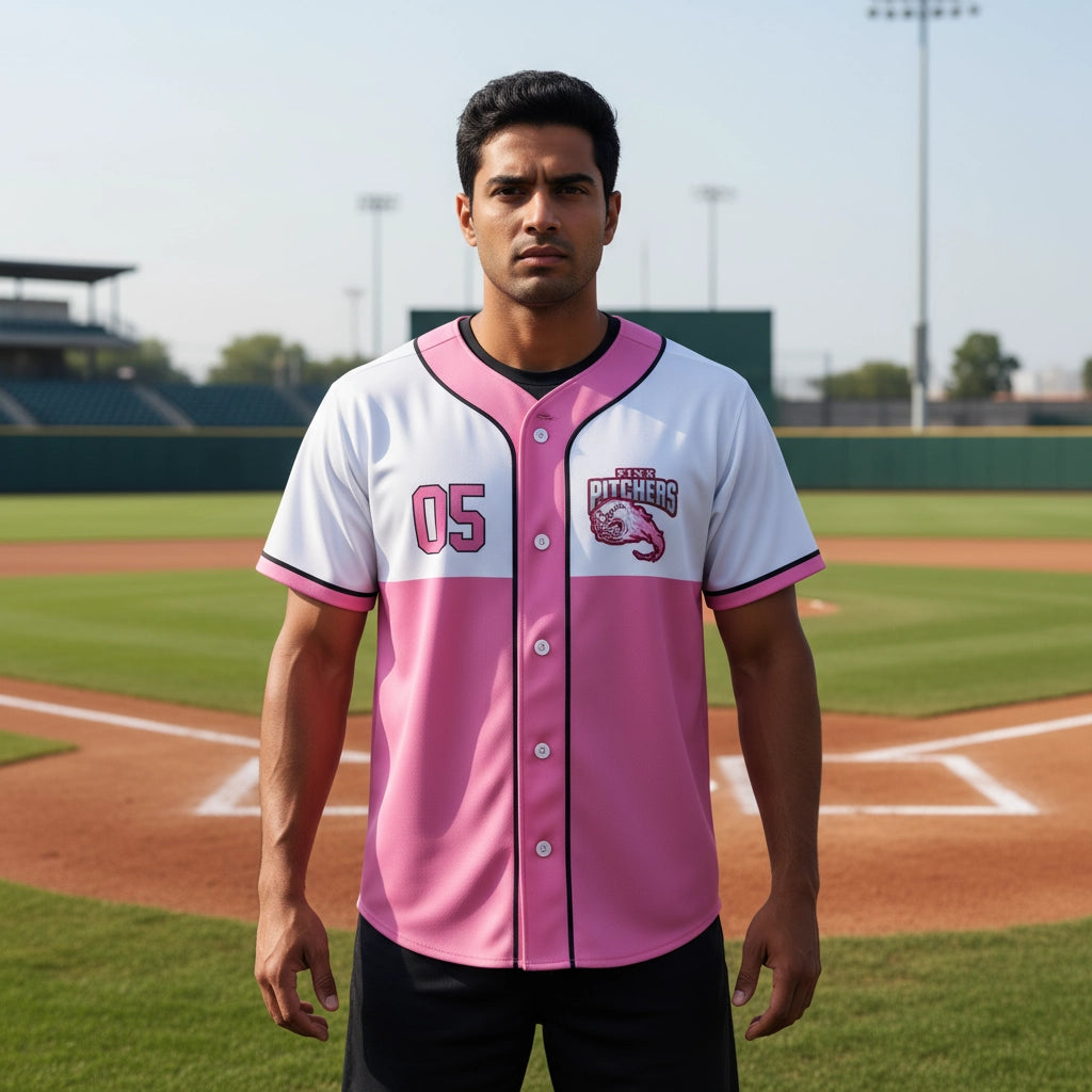 PinkBaseballJerseywithPiping