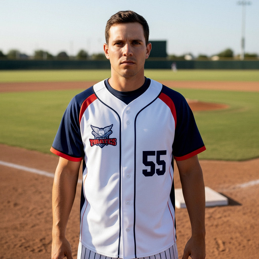 Pirates Baseball Jersey with Piping