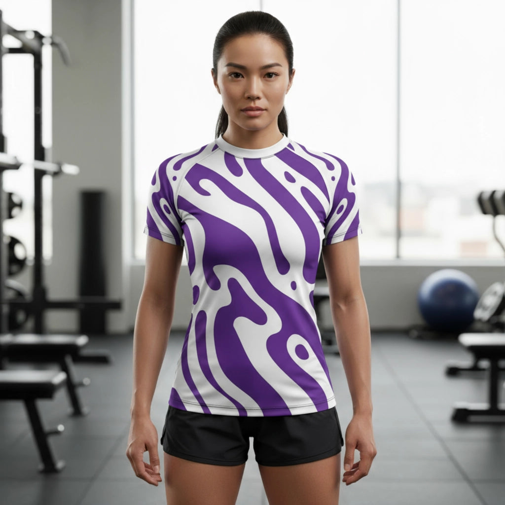 Plum Wave Women's Rash Guard Short Sleeve