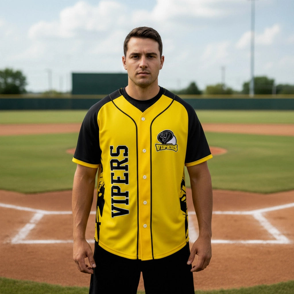 Vipers Baseball Jersey with Piping