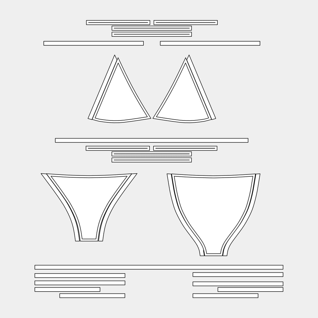 Women's Swimsuit: Two-Piece Pattern (TC206-SWIMSUIT) by Kit Designer Pro