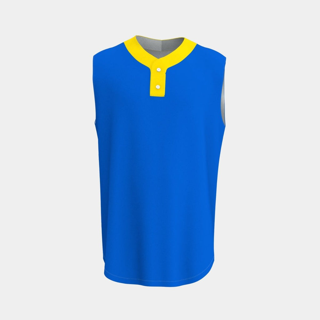 Adult 2 - button Sleeveless Baseball Jersey Curved Bottom Hem - Kit Designer