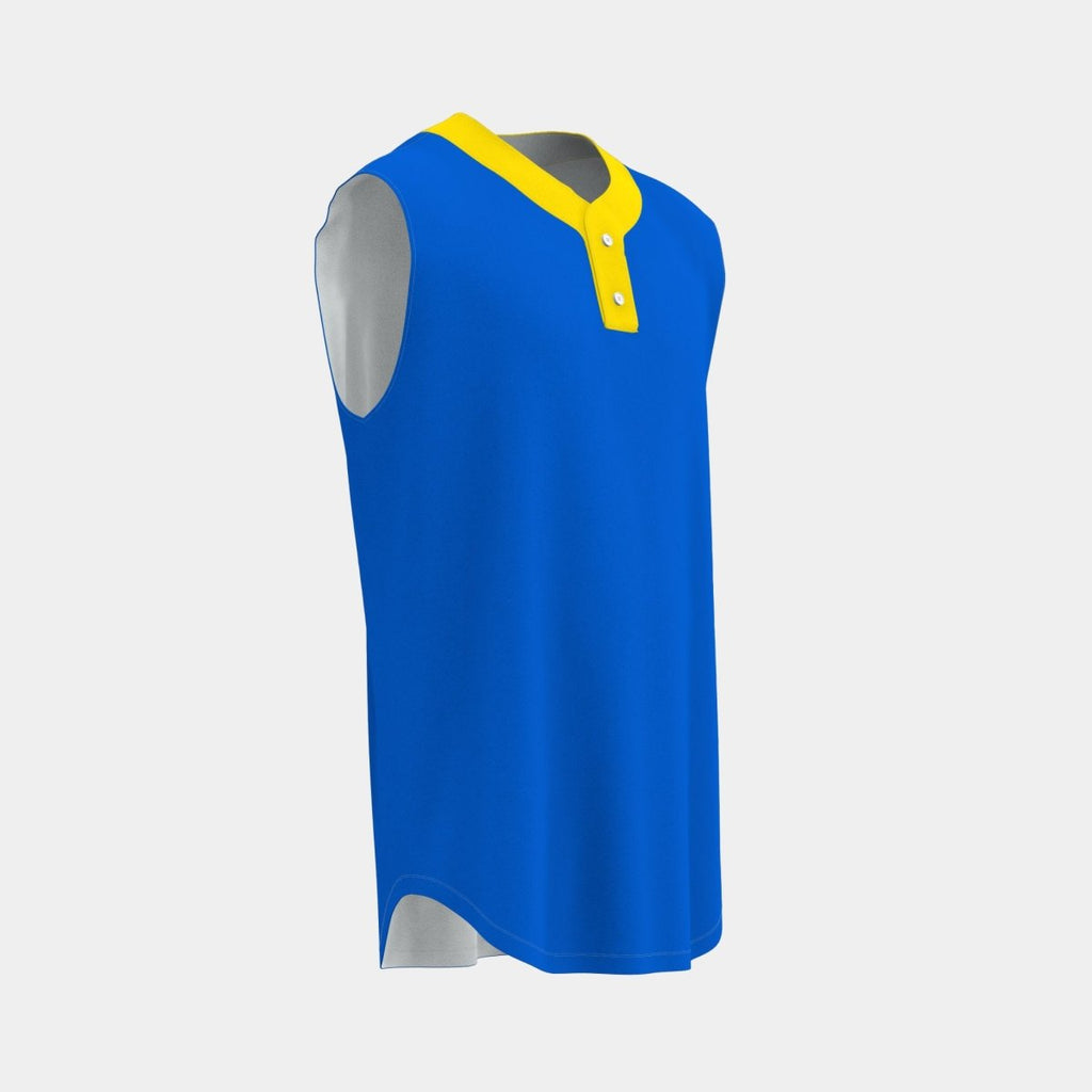 Adult 2 - button Sleeveless Baseball Jersey Curved Bottom Hem - Kit Designer