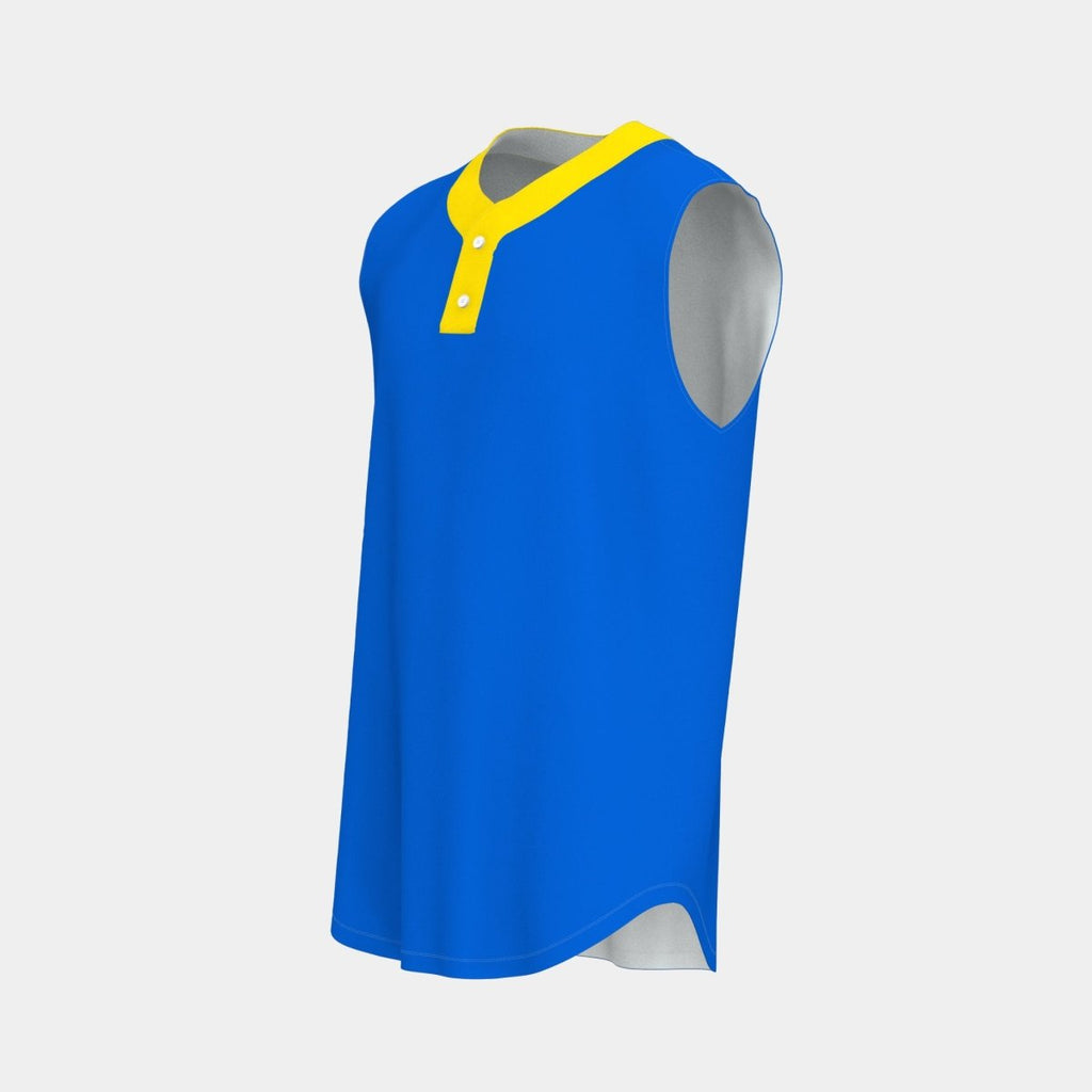 Adult 2 - button Sleeveless Baseball Jersey Curved Bottom Hem - Kit Designer