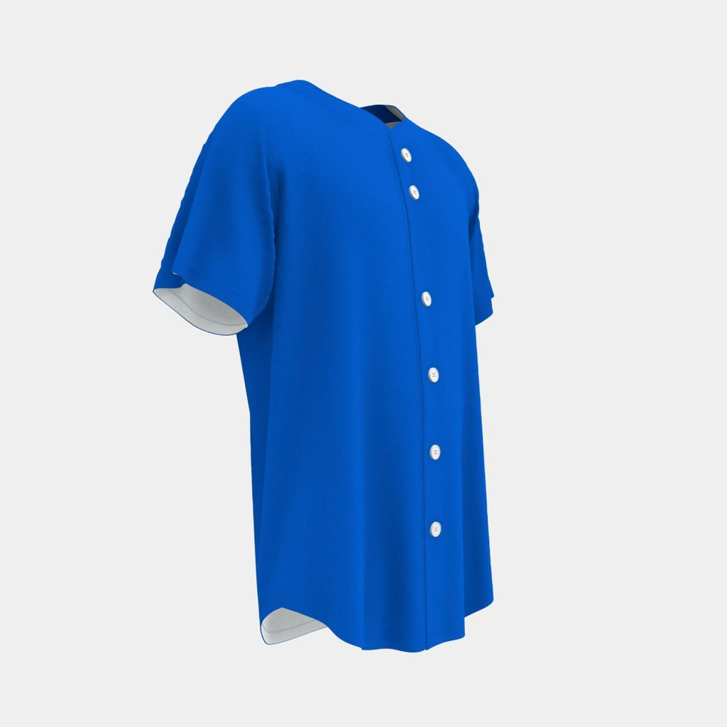 Adult Full Button Baseball Jersey Curved Bottom Hem - Kit Designer