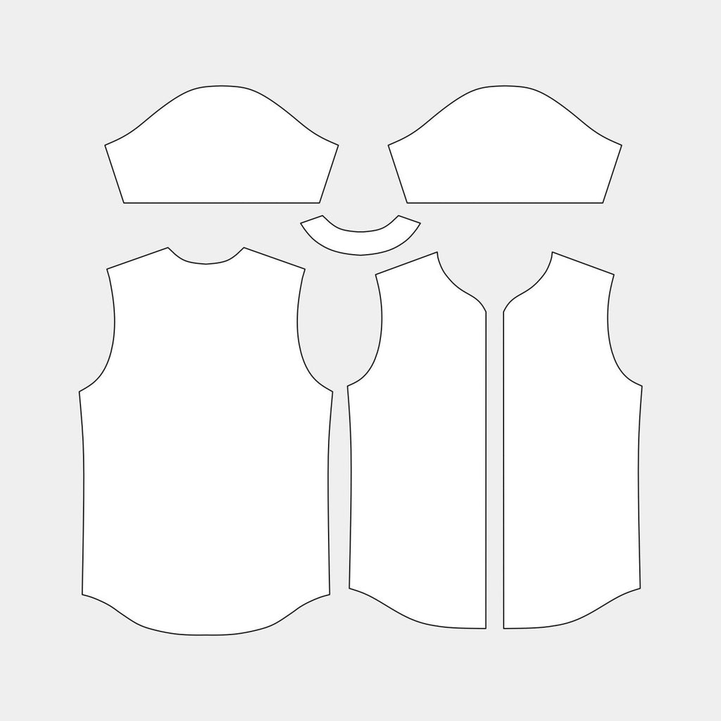 Adult Full Button Baseball Jersey Curved Bottom Hem Pattern (BB1003C) - Kit Designer