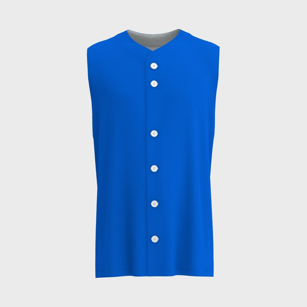 Adult Full Button Sleeveless Baseball Jersey - Slim Fit - Kit Designer