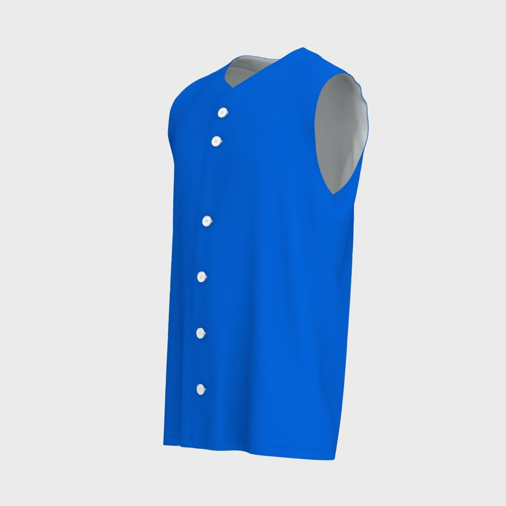 Adult Full Button Sleeveless Baseball Jersey - Slim Fit - Kit Designer