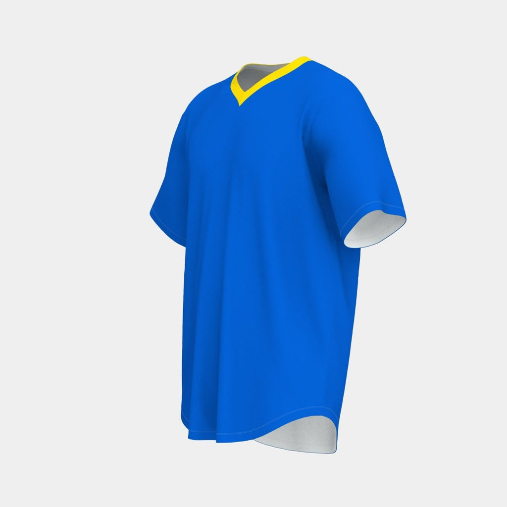 Adult V - Neck Baseball Jersey Curved Bottom Hem - Kit Designer