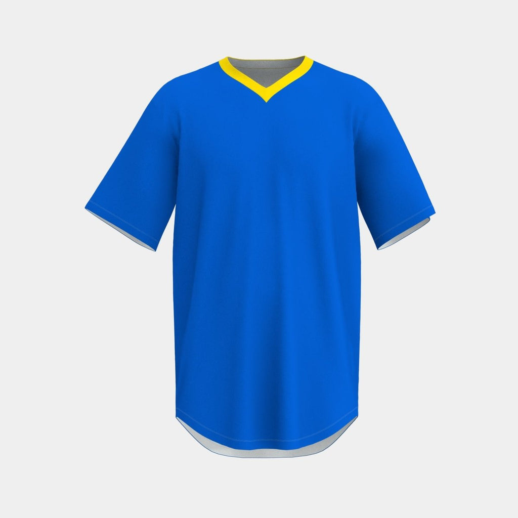 Adult V - Neck Baseball Jersey Curved Bottom Hem - Kit Designer