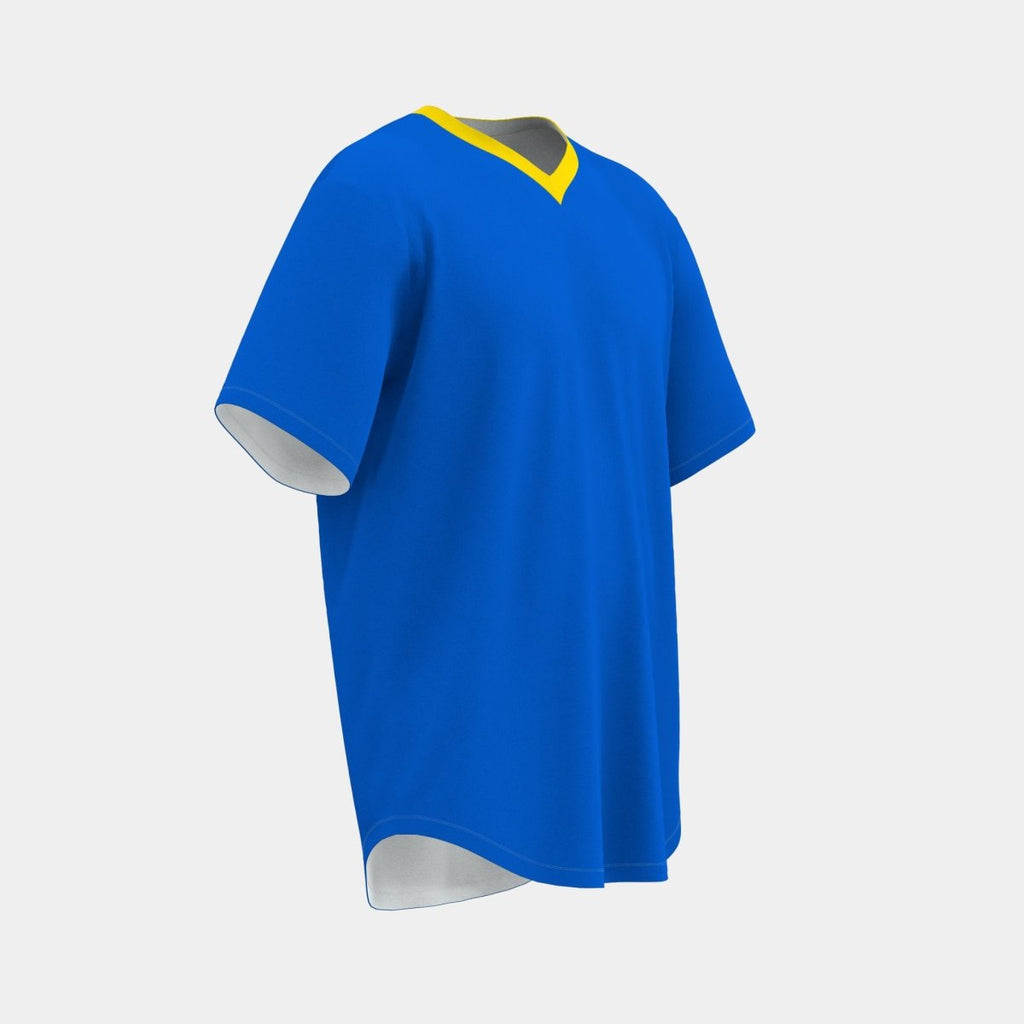 Adult V - Neck Baseball Jersey Curved Bottom Hem - Kit Designer