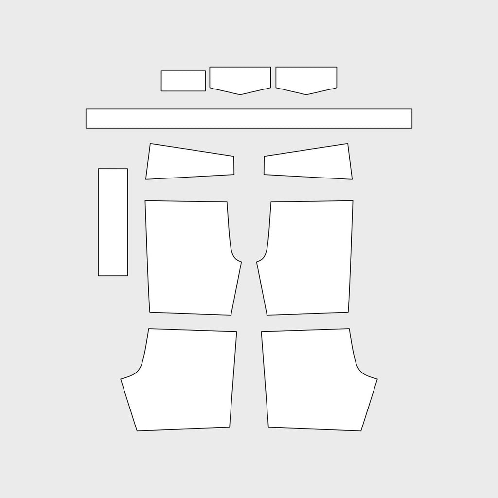 Adult Yoke Shorts with Front/Back Buckle with Slit and No Pocket (MGS - 035) - Kit Designer