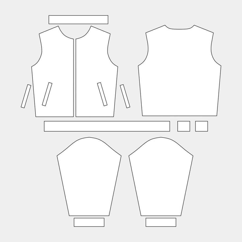 Men's Jacket with Knitting and Cuffs (DLSU - 03) - Kit Designer