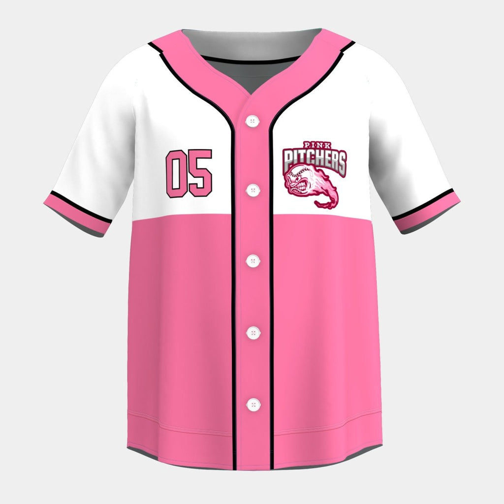 Pink Baseball Jersey with Piping - Kit Designer