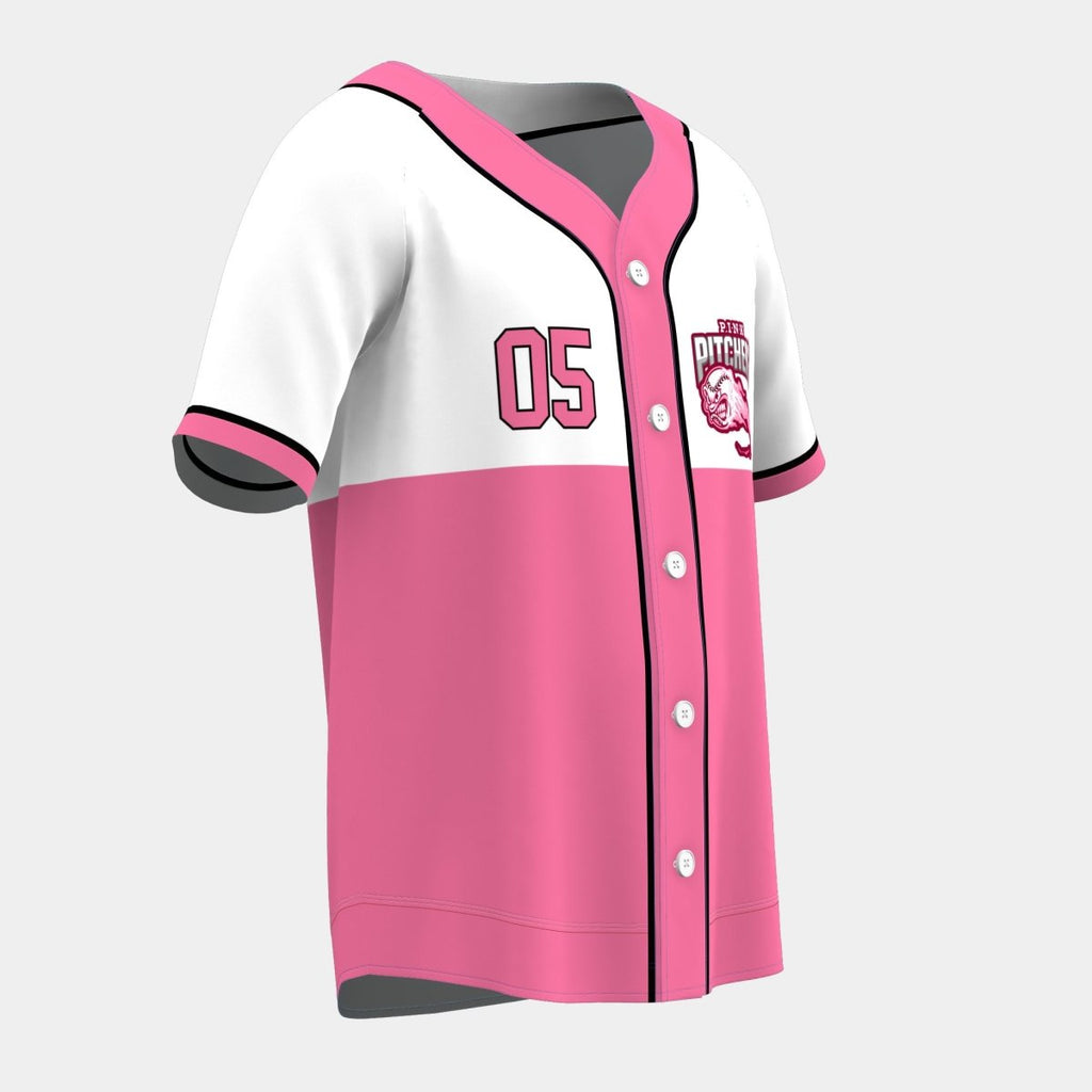 Pink Baseball Jersey with Piping - Kit Designer