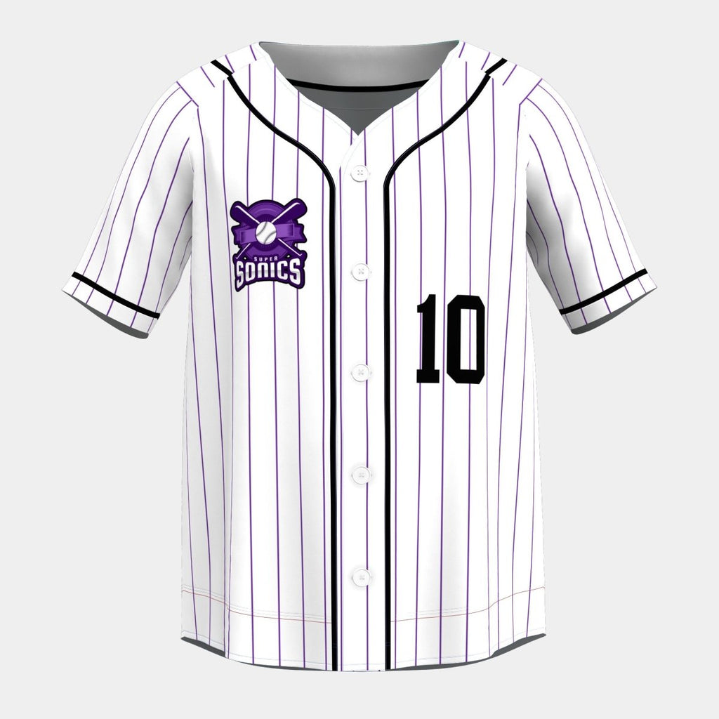 Pinstripes Baseball Jersey with Piping - Kit Designer