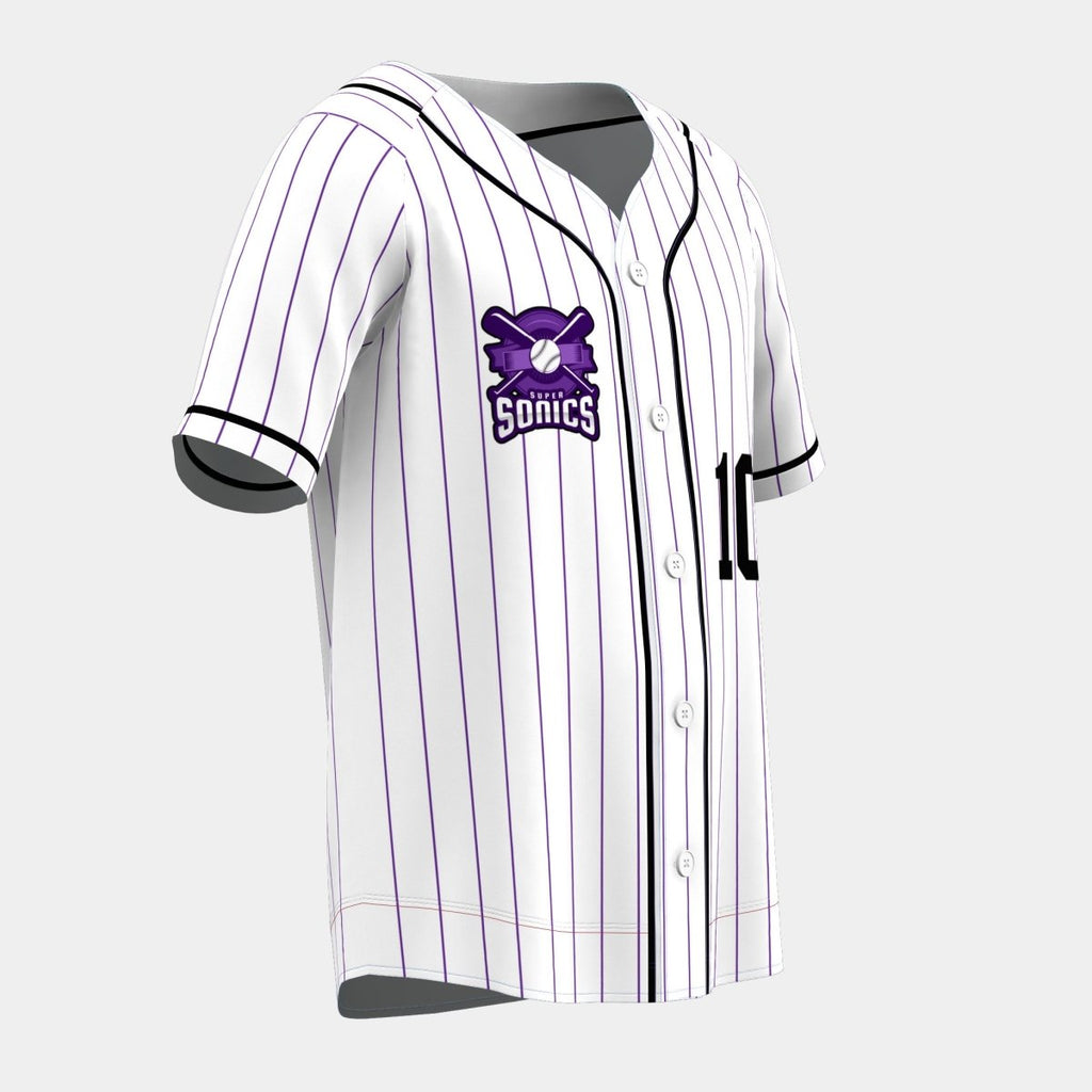 Pinstripes Baseball Jersey with Piping - Kit Designer