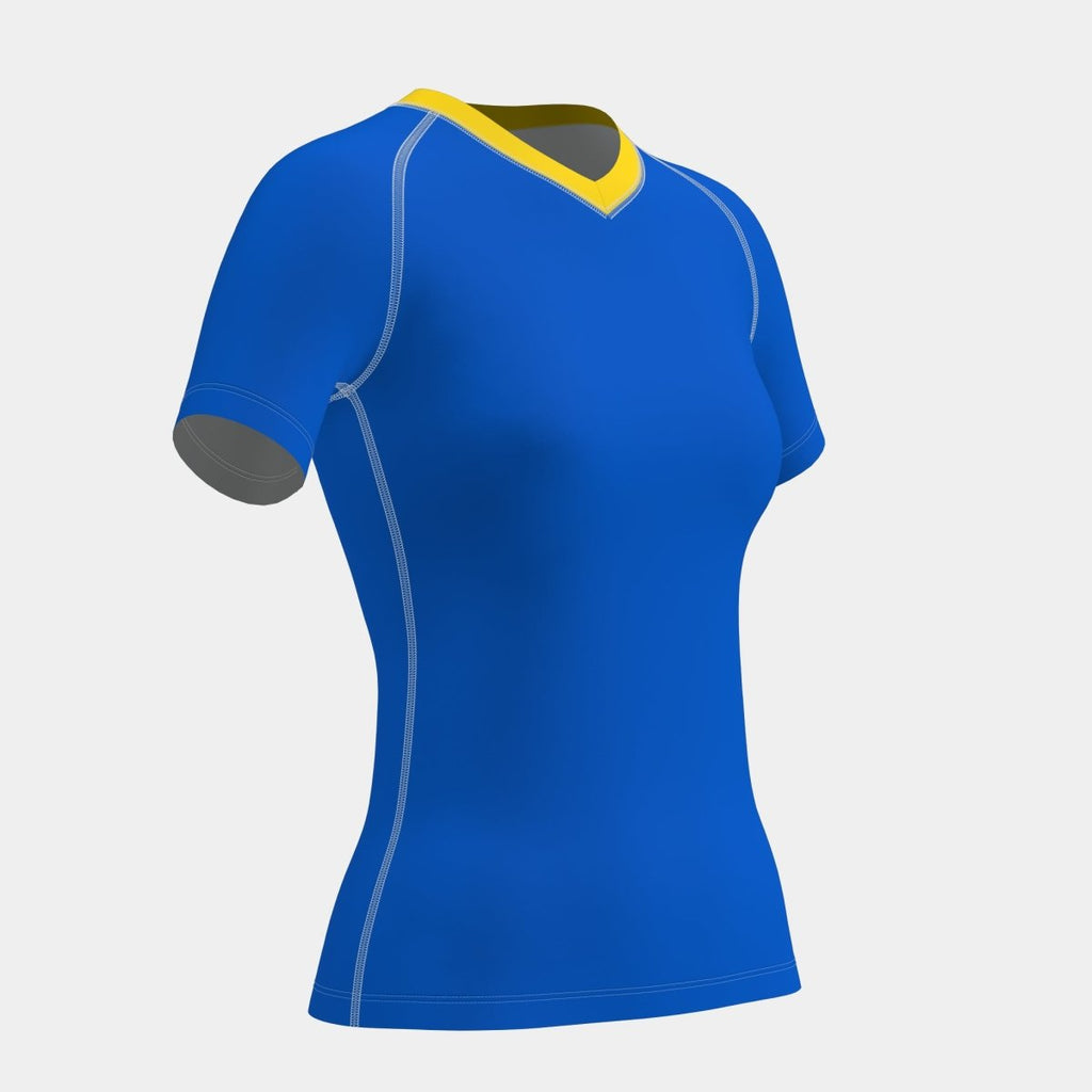 Women's Rash Guard Short Sleeve (V - Neck) - Kit Designer