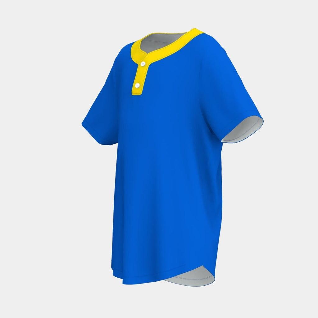 Youth 2 - Button Baseball Jersey Curved Bottom Hem - Kit Designer