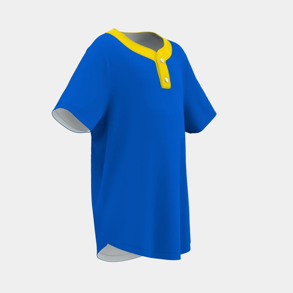 Youth 2 - Button Baseball Jersey Curved Bottom Hem - Kit Designer