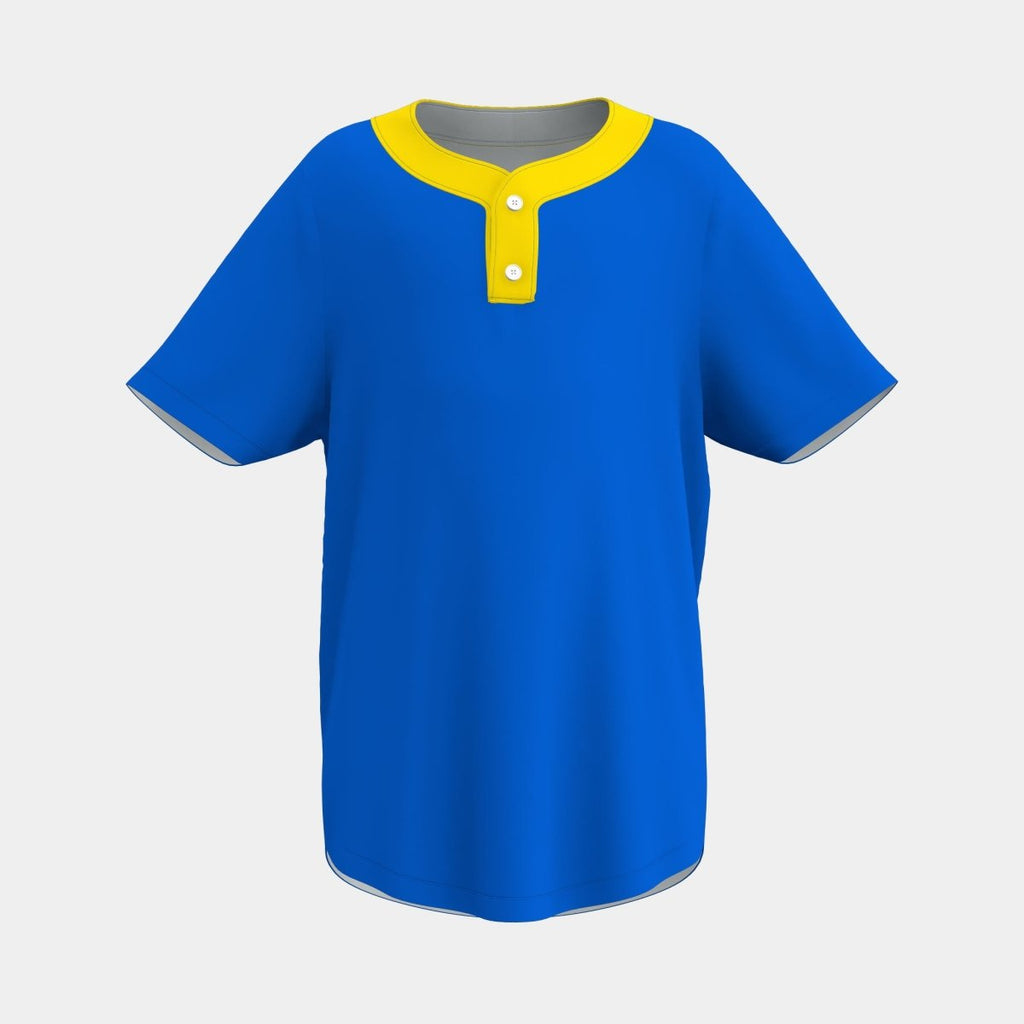Youth 2 - Button Baseball Jersey Curved Bottom Hem - Kit Designer