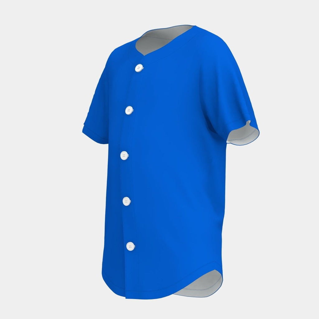 Youth Full Button Baseball Jersey Curved Bottom Hem - Kit Designer