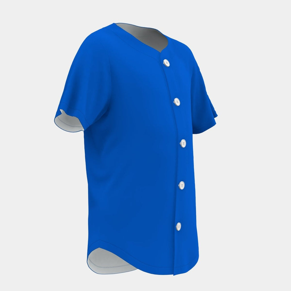 Youth Full Button Baseball Jersey Curved Bottom Hem - Kit Designer