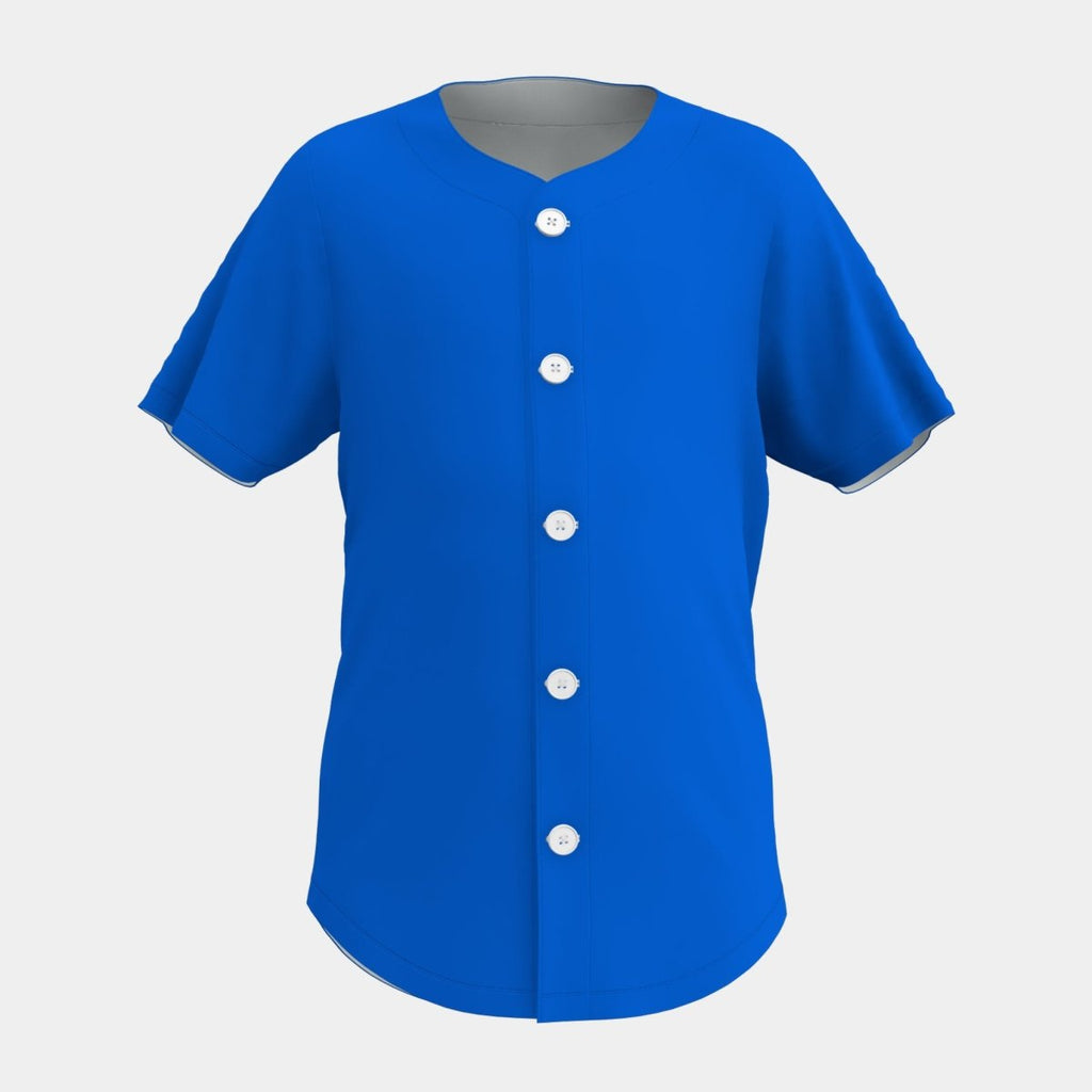 Youth Full Button Baseball Jersey Curved Bottom Hem - Kit Designer