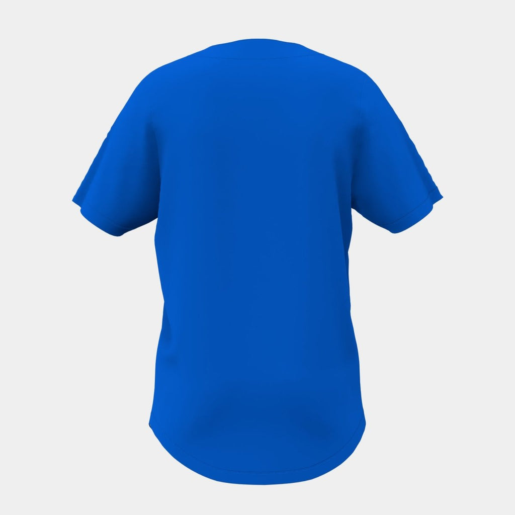 Youth Full Button Baseball Jersey Curved Bottom Hem - Kit Designer