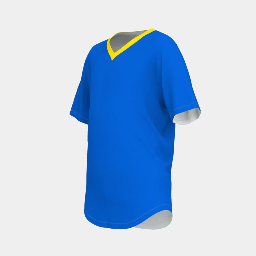 Youth V - Neck Baseball Jersey Curved Bottom Hem - Kit Designer