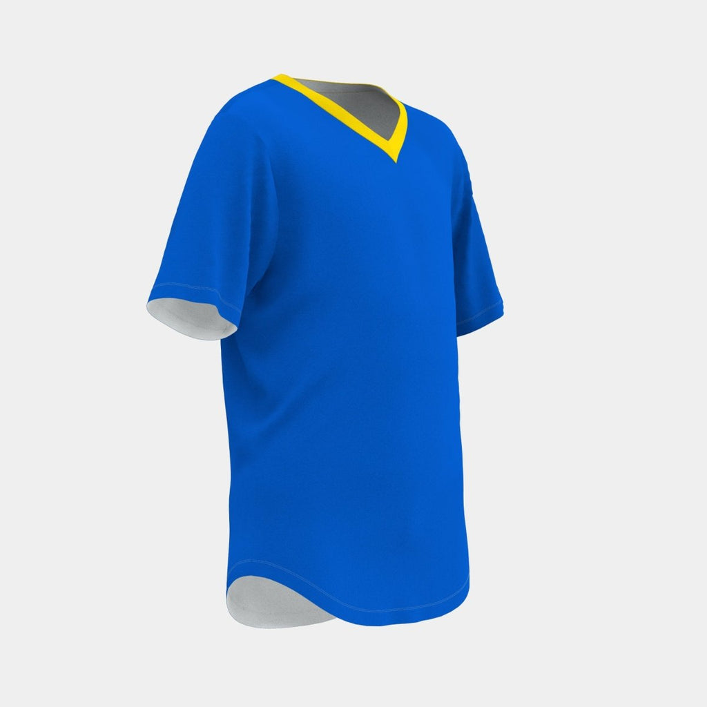 Youth V - Neck Baseball Jersey Curved Bottom Hem - Kit Designer