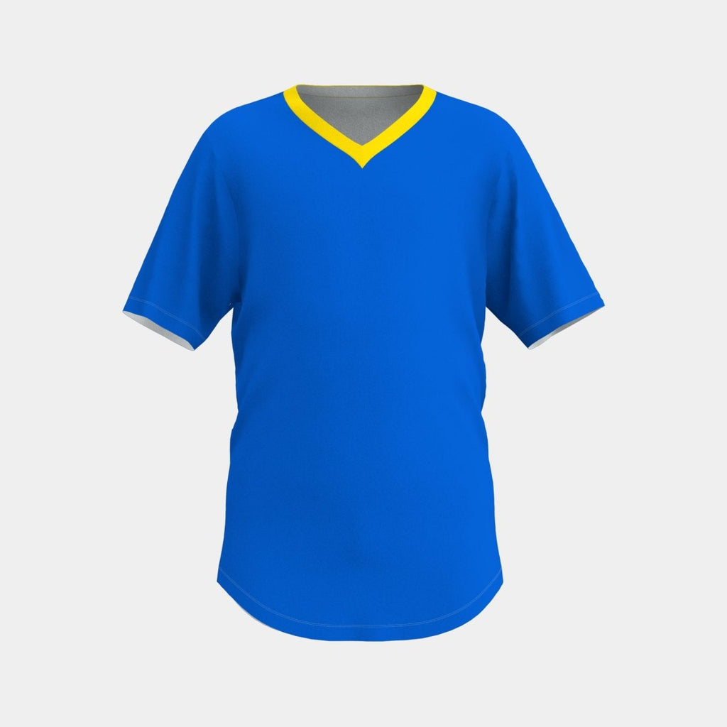 Youth V - Neck Baseball Jersey Curved Bottom Hem - Kit Designer