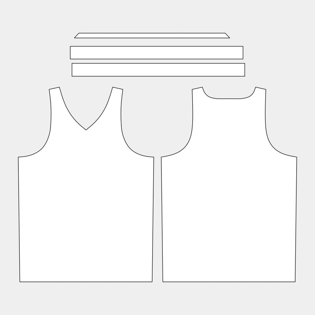 Men's Basketball Jersey Top: V - neck Pattern (TC44T - MBS) - Kit Designer