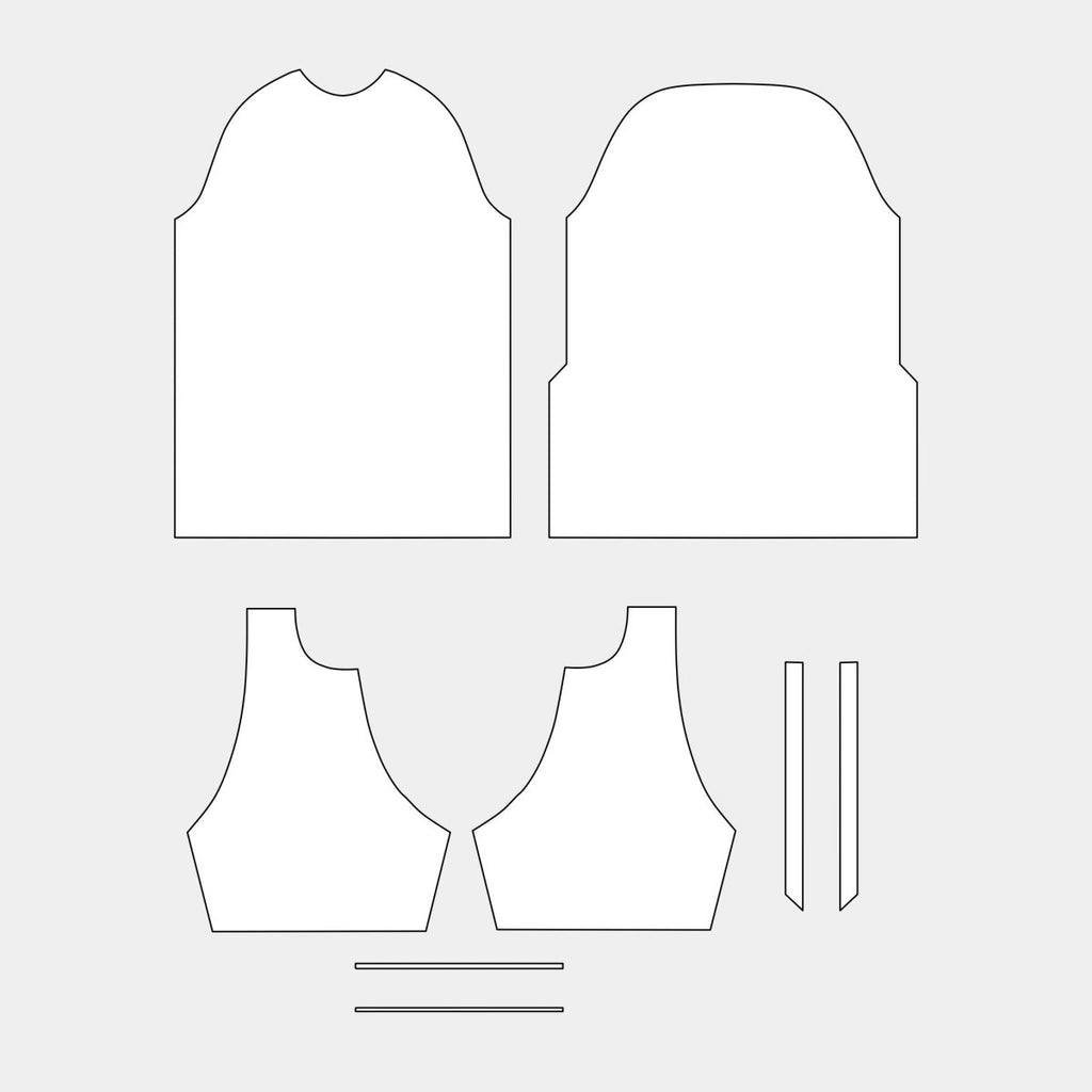Men's Raglan Collar Shirt with Side Panel Pattern (TC266 - MTSR) - Kit Designer