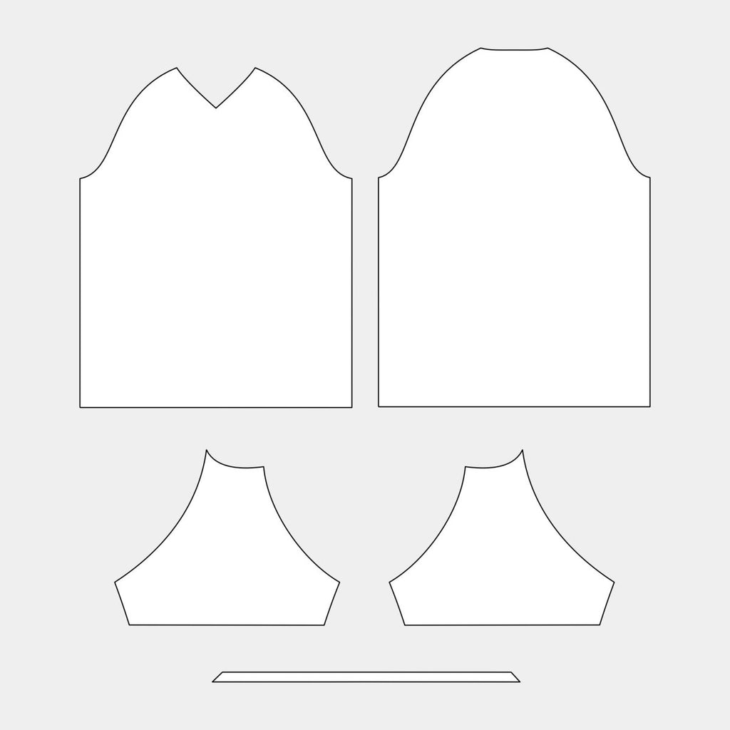 Men's V - Neck Shirt with Raglan Sleeves Pattern (TC12 - MVTR) - Kit Designer